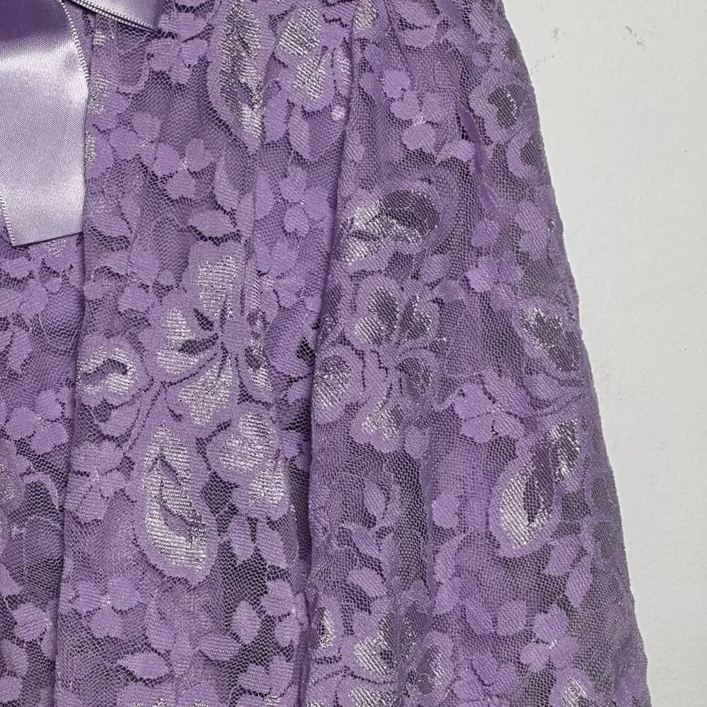 Theatricals Child Lavender Lace Off-Shoulder Dance Leotard Costume Dress CXS NWT